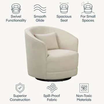 Nurture& The Swivel Premium Glider Swivel Chair for Nursery or Living Room Stain-Resistant Performance Fabric (Ivory)