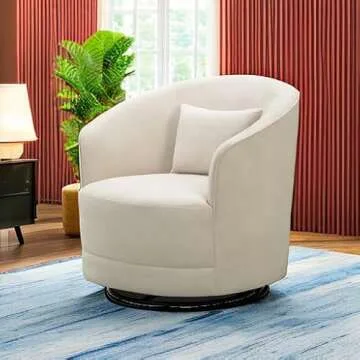 Nurture& The Swivel Premium Glider Swivel Chair for Nursery or Living Room Stain-Resistant Performance Fabric (Ivory)