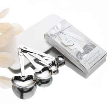 40 Packs Love Heart Shape Design Measuring Spoons Set for Bridal Shower Party or Wedding Favors,Gifts or Souvenirs to Guests with Handmade Gift Boxes,Christmas/Holiday Party Decor