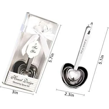 40 Packs Love Heart Shape Design Measuring Spoons Set for Bridal Shower Party or Wedding Favors,Gifts or Souvenirs to Guests with Handmade Gift Boxes,Christmas/Holiday Party Decor
