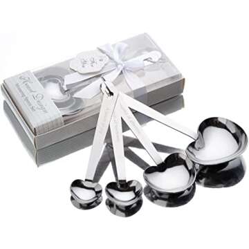 40 Packs Love Heart Shape Design Measuring Spoons Set for Bridal Shower Party or Wedding Favors,Gifts or Souvenirs to Guests with Handmade Gift Boxes,Christmas/Holiday Party Decor