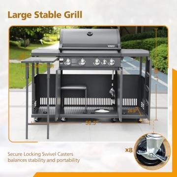 Brand-Man Gas Outdoor Kitchen Island Grill for Ultimate BBQ