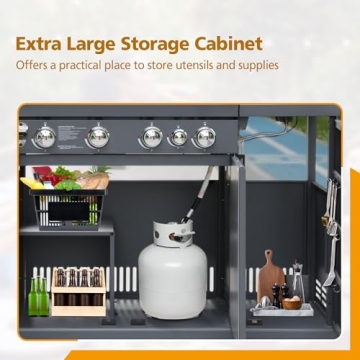 Brand-Man Gas Outdoor Kitchen Island Grill for Ultimate BBQ