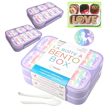 Kinsho Unicorn Lunch Boxes - Fun Healthy Bento Box Set