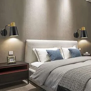 Vintage Industrial Wall Sconces 2-Pack - Adjustable Lighting