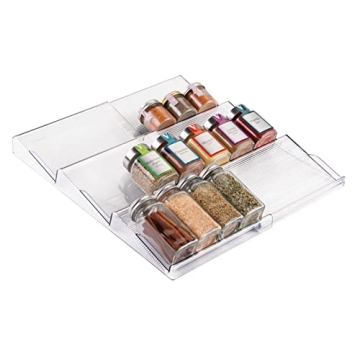 mDesign Expandable Deluxe Spice Rack – Clear Organizers