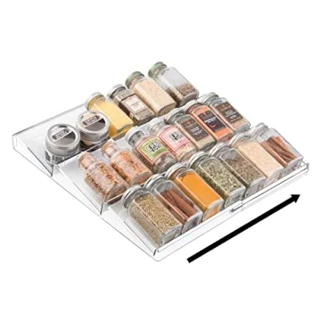mDesign Expandable Deluxe Spice Rack – Clear Organizers
