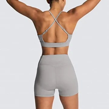 IWEMEK Women's 2 Piece Yoga Outfit with Adjustable Support