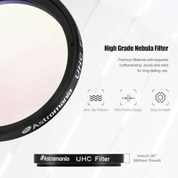 Astromania 2" UHC (Ultra High Contrast) Filter - Superb Views of The Orion, Lagoon, Swan and Other E...