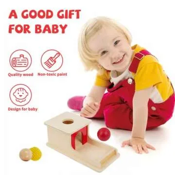 Adena Montessori Wooden Toy for 6-12 Month Baby 3 Balls,Sorting and Stacking Colorful Learning Education Toy for Toddler Kid 1-2 Year Old, Preschool Girl and Boy Gift(Full Size Textures)