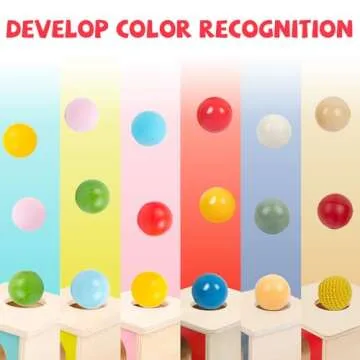 Adena Montessori Wooden Toy for 6-12 Month Baby 3 Balls,Sorting and Stacking Colorful Learning Education Toy for Toddler Kid 1-2 Year Old, Preschool Girl and Boy Gift(Full Size Textures)