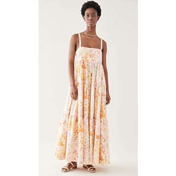 Free People Women's Park Slope Maxi Dress, Light Combo, Floral, XS