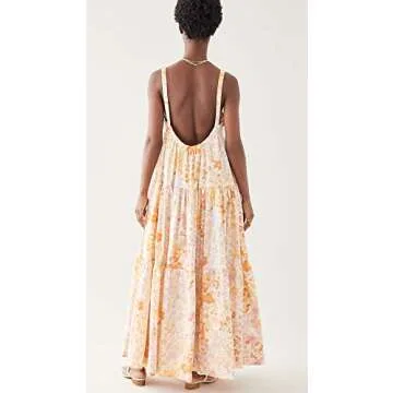 Free People Women's Park Slope Maxi Dress, Light Combo, Floral, XS