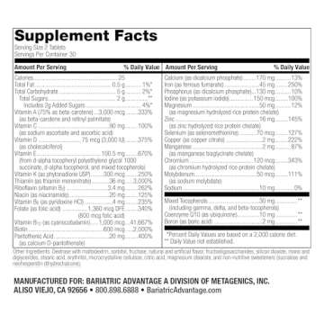 Bariatric Advantage Chewable Advanced Multi EA - High Potency Daily Multivitamin with Iron for Baria...