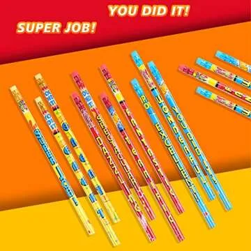 Kolewo4ever Inspirational Pencils, 100 Pieces with 10 Different Designs, Words of Encouragement, Smooth Graphite, Colorful Eraser, Suitable for School, Home, Office