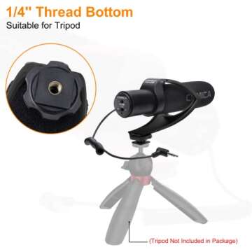 comica CVM-V30 Pro Camera Directional Condenser Microphone Shotgun Video Supercardioid Microphone for Canon Nikon Sony Panasonic DSLR Camera with 3.5 mm Jack (Black)