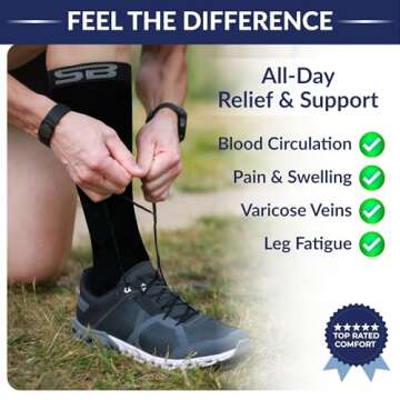 SB SOX Compression Socks - 20-30 mmHg for All Day Comfort and Support