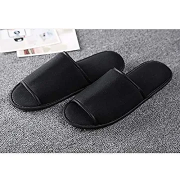 Portable Travel Slipper Spa Hotel Open Toe Sandals Non Disposable Foldable Shoes Guest Indoor House Room Business Trip Party Washable Footwear with Bags