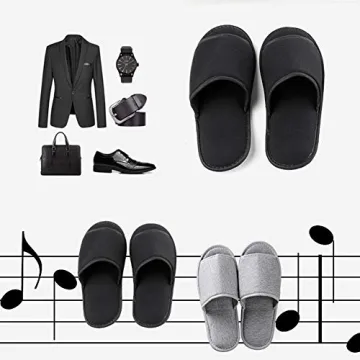 Portable Travel Slipper Spa Hotel Open Toe Sandals Non Disposable Foldable Shoes Guest Indoor House Room Business Trip Party Washable Footwear with Bags