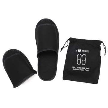 Portable Travel Slipper Spa Hotel Open Toe Sandals Non Disposable Foldable Shoes Guest Indoor House Room Business Trip Party Washable Footwear with Bags