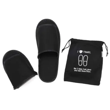 Portable Travel Slipper Spa Hotel Open Toe Sandals Non Disposable Foldable Shoes Guest Indoor House Room Business Trip Party Washable Footwear with Bags