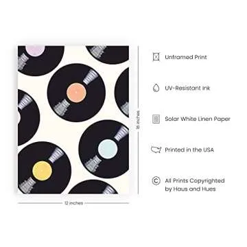 HAUS AND HUES Music Posters for Room Aesthetic 90s Vintage Poster Music Art Wall Decor Vinyl Records...