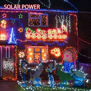 Dazzle Bright 2 Pack Solar String Lights Outdoor, Total 80FT 240LED Solar Powered Waterproof Fairy L...