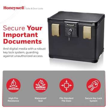 Honeywell Safes & Door Locks - Fireproof & Waterproof Filing Safe Box Chest for Home - Fits Letter, ...