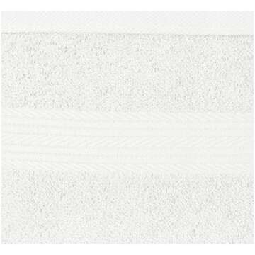 Amazon Basics Cotton Washcloths for Face, Soft, Absorbent, 12-Pack, White, 12 Inch x 12 Inch