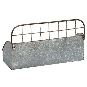 Rustic Galvanized Metal Wall Caddy Storage Set