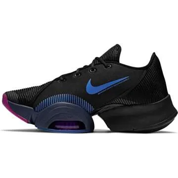 NIKE Women's Sneaker, Black Cyber Red Plum Sapphire, 12