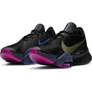 NIKE Women's Sneaker, Black Cyber Red Plum Sapphire, 12