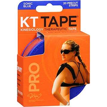 KT Tape Pro Kinesiology Therapeutic Sports Tape, 20 Precut 10 inch Strips, Sonic Blue