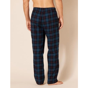 Men's Flannel Pajama Pants - Black Blue Plaid