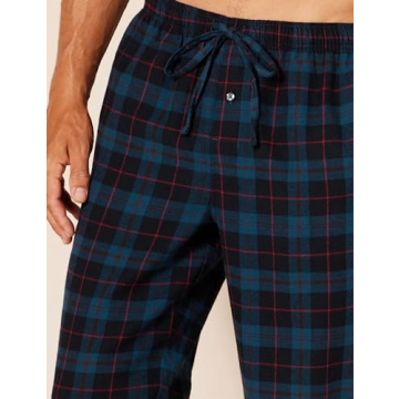 Men's Flannel Pajama Pants - Black Blue Plaid