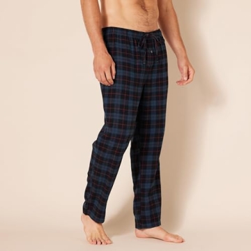 Men's Flannel Pajama Pants - Black Blue Plaid