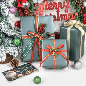 NESCCI Dark Green Matte Wrapping Paper,Solid Color Pearly-Lustre Paper,Gift Wrapping Paper,Perfect for Wedding, Valentine's Day,Birthday, Christmas,Baby Shower,DIY Bouquet (17 Inches X 32.8 Feet)