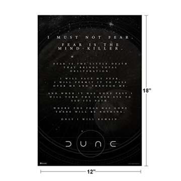Dune Fear Is the Mind Killer Quote Art Print Poster 12x18