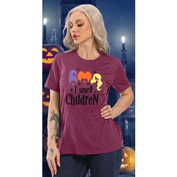 FLOYU Soft Teacher Halloween Shirt for Women | I Smell Children