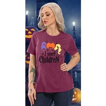 FLOYU Soft Teacher Halloween Shirt for Women | I Smell Children
