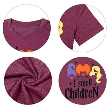 FLOYU Soft Teacher Halloween Shirt for Women | I Smell Children