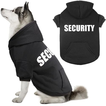 Stylish Security Dog Hoodie for Large Dogs - Cozy Brushed Fleece