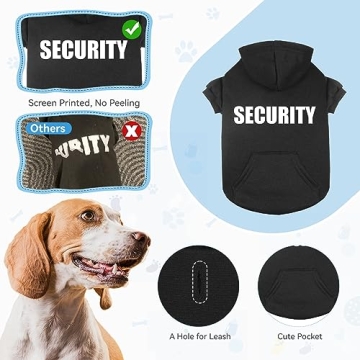 Cozy Dog Hoodie Sweatshirt for Large Dogs Security Design