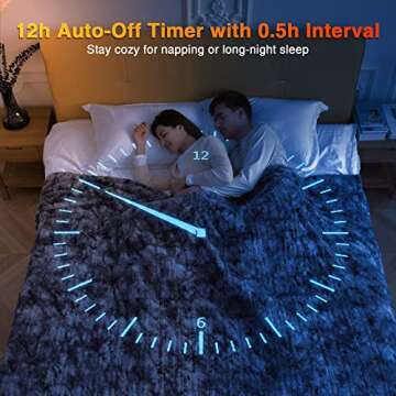 WOOMER Heated Blanket Full Size Electric Blanket 77"x 84", Soft Faux Fur Fast Heating Blanket, 10 Heating Levels & 0.5-12H Auto Off, Over-Heat Protection, ETL Certification