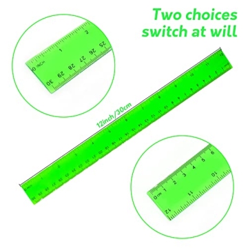 Colorful 7 Pack Plastic Rulers for School and Crafts