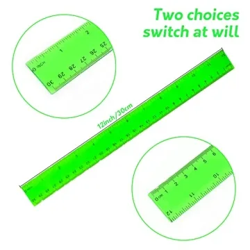 Colorful 7 Pack Plastic Rulers for School and Crafts