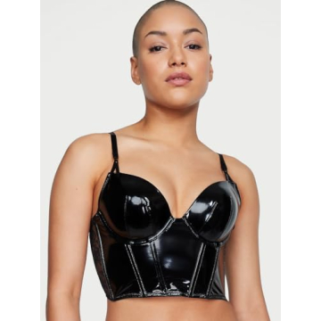 Victoria's Secret Faux Leather Rose Lace Corset Top 38DD