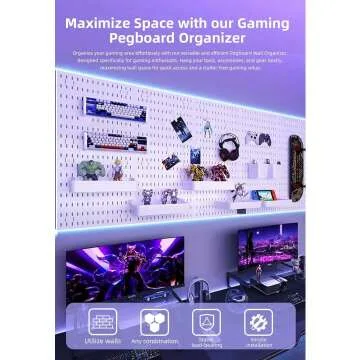 Versatile Pegboard Kit for Home, Office, and Gaming