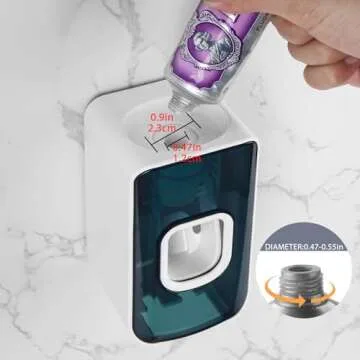 2 Slot Toothbrush Holder and Toothpaste Dispenser Wall Mounted, Automatic Toothpaste Squeezer, 2 in ...