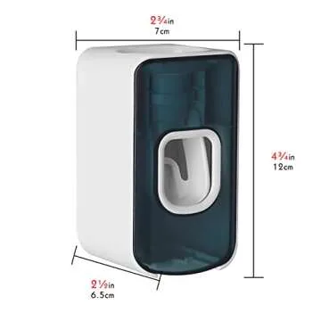 2 Slot Toothbrush and Toothpaste Dispenser Organizer Blue